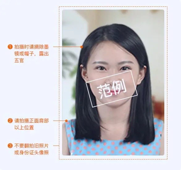 正面免冠示例